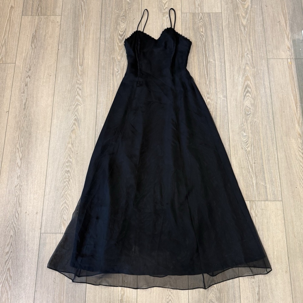 Fashion 1001 Nights Women's Cocktail Dress Black Bust Gold Overlay Size 5/6